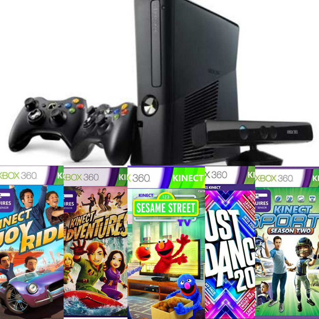 XBOX 360 CONSOLE WITH KINECT 10 GAMES – Games and Virtual Reality Rental